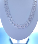 Ice Out Moissanite Monaco Cuban Sterling Silver Necklace