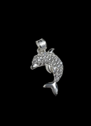 Cubic Zirconia Sterling Silver Dolphin Pendant 