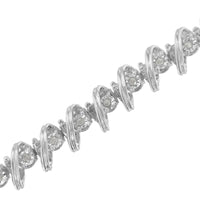 Miracle Set Diamond S Curve Link Bracelet -7"