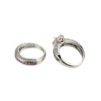 Jubilee Set of 2 Stacking Rings Pure Crystal Love On Platinum Plating