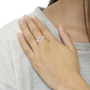 Diamond Accent and Created Pink Sapphire Halo Heart Promise Ring