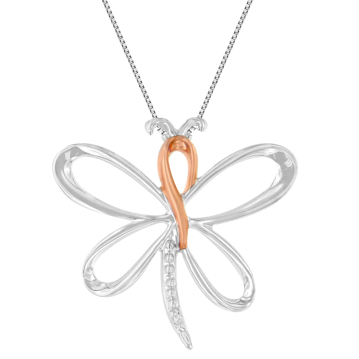 Diamond-Accented Dragonfly 18" Pendant Necklace