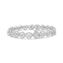 925 Sterling Silver 1/2 Cttw Diamond Nested Circle Miracle Set Open Wheel 7.25" Fashion Link Bracelet (I-J Color, I3 Clarity)