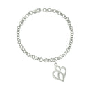 Open Heart with Center Vertical Infinity Chain Charm Bracelet