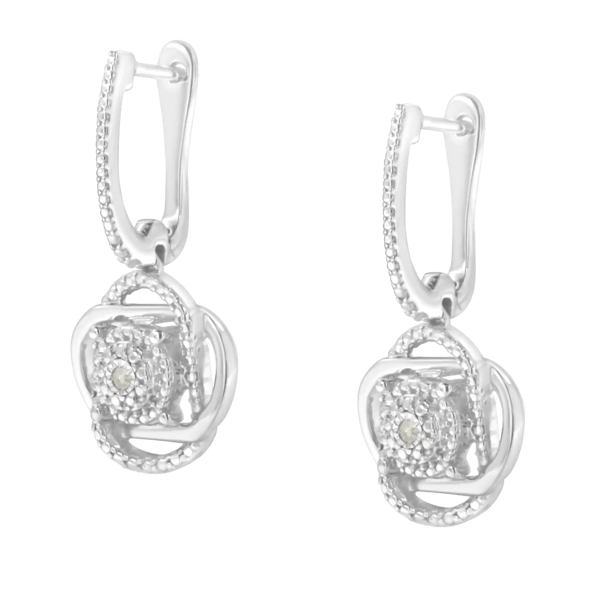 Diamond Accent Floral Cluster Drop and Dangle Stud Earring    