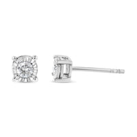 Round Near Colorless Diamond Miracle-Set Stud Earrings