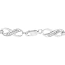 Prong Set Diamond Accent Ribbon and Infinity Link Bracelet 