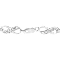 Prong Set Diamond Accent Ribbon and Infinity Link Bracelet 