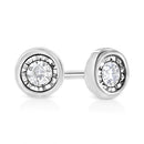 925 Sterling Silver 1/10 Cttw Miracle-Set Diamond Stud Earrings  