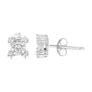 Princess-Cut Diamond "X" Shaped Stud Earrings