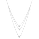 925 Sterling Silver 1/2 Cttw Round Diamond Medallion Multi-Strand Tri Pendant 18" Necklace (H-I Color, I2-I3 Clarity)