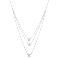 925 Sterling Silver 1/2 Cttw Round Diamond Medallion Multi-Strand Tri Pendant 18" Necklace (H-I Color, I2-I3 Clarity)