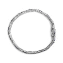 925 Sterling Silver 4 4/5 Cttw Created Blue Sapphire and Diamond Accent Art Deco Style Open Link Tennis Bracelet (I-J Color, I3 Clarity) - 7.5 inches"