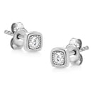 925 Sterling Silver 1/10 Cttw Miracle-Set Diamond Stud Earrings  