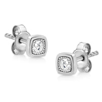 925 Sterling Silver 1/10 Cttw Miracle-Set Diamond Stud Earrings  