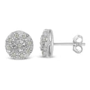 Miracle-Set Floral Cluster Push Back Stud Earrings