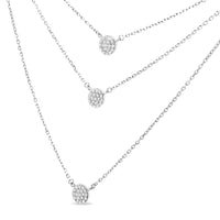 925 Sterling Silver 1/2 Cttw Round Diamond Medallion Multi-Strand Tri Pendant 18" Necklace (H-I Color, I2-I3 Clarity)