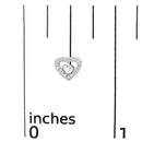 925 Sterling Silver 1/6 Cttw Diamond Open Double Heart Stud Earrings