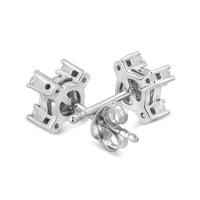 Princess-Cut Diamond "X" Shaped Stud Earrings