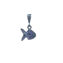 925 Sterling Silver Cubic Zirconia Birth Stones Sea Fish Pendant