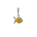 925 Sterling Silver Cubic Zirconia Birth Stones Sea Fish Pendant