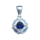 925 Sterling Silver Round Cubic Zirconia Crystal Pendant