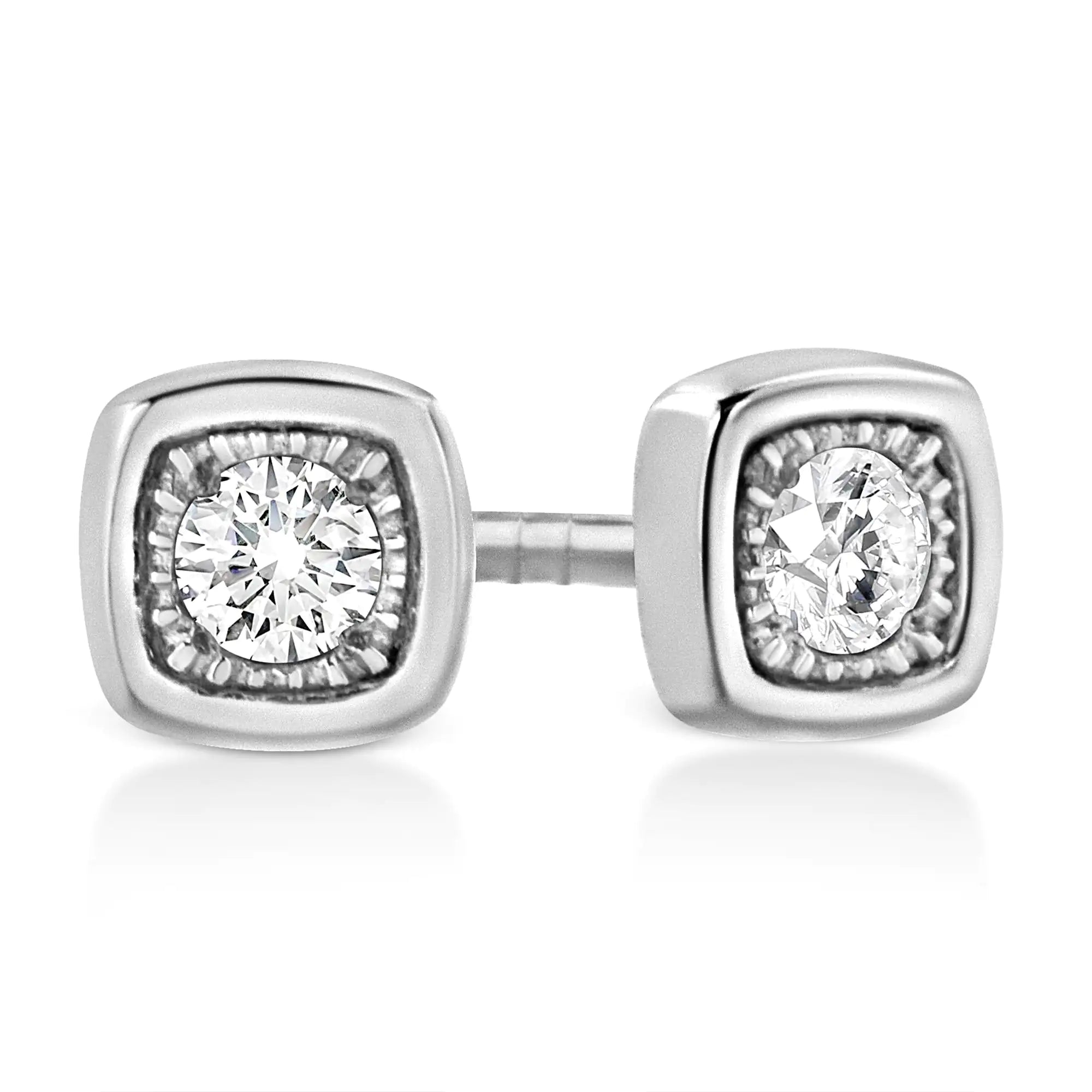 925 Sterling Silver 1/10 Cttw Miracle-Set Diamond Stud Earrings  