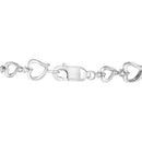 Prong Set Diamond Accent Alternating Heart Link Bracelet