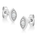 925 Sterling Silver 1/10 Cttw Miracle-Set Diamond Stud Earrings  