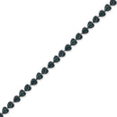 Black Rhodium over .925 Sterling Silver 1.0 Cttw Miracle Set Diamond Heart-Link 7" Tennis Bracelet (Blue Color, I2-I3 Clarity)