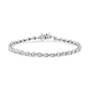 Round-Cut Diamond Pear Link 7.25" Bracelet