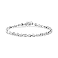 Round-Cut Diamond Pear Link 7.25" Bracelet