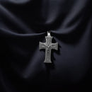 Men's Sterling Silver Faux Diamond-Embellished Crucifix Pendant      