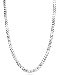 Miabella Italian Solid 3.5mm Diamond Cut Cuban Link Curb Chain Necklace