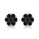 925 Sterling Silver 1/4 Cttw Color Diamond Cluster Flower Earrings