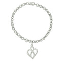 Open Heart with Center Vertical Infinity Chain Charm Bracelet 