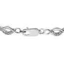 Sterling Silver Prong Set Diamond Accent Curved Spiral Link Bracelet