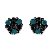 Round-Cut Color Treated Blue Diamond Stud Earrings