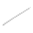 925 Sterling Silver 1/4 Cttw Round-Cut Diamond Double Heart Link Bracelet (I-J Color, I2-I3 Clarity) - 7.25" Inches