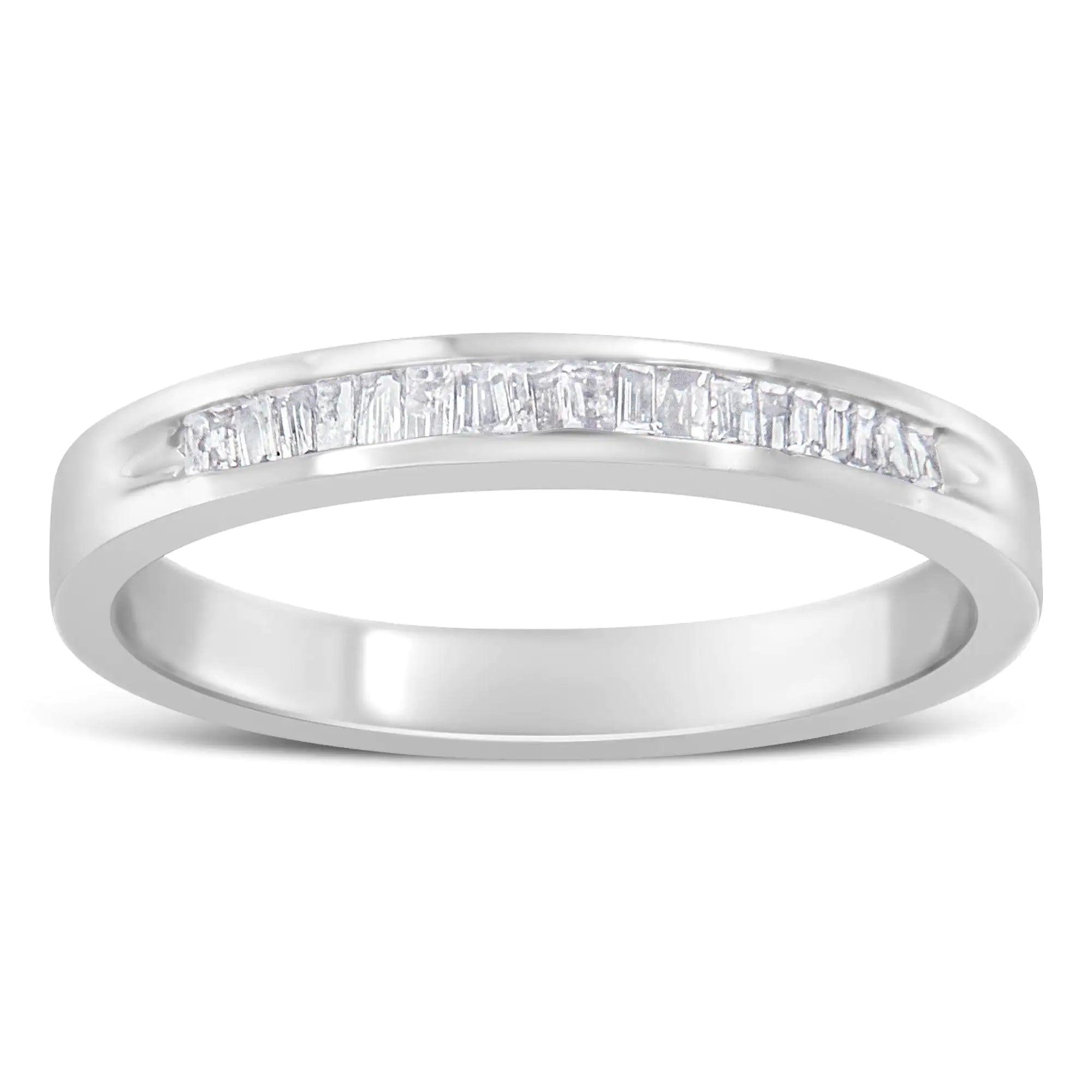 925 Sterling Silver 1/5 Cttw Diamond Channel-Set Stackable Band Ring