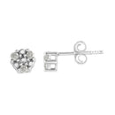 Prong Set Round-Cut Trio Diamond Stud Earrings 