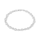 Prong Set Diamond Accent Alternating Heart Link Bracelet