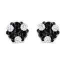 Round-Cut Trio Diamond Accent Stud Earrings