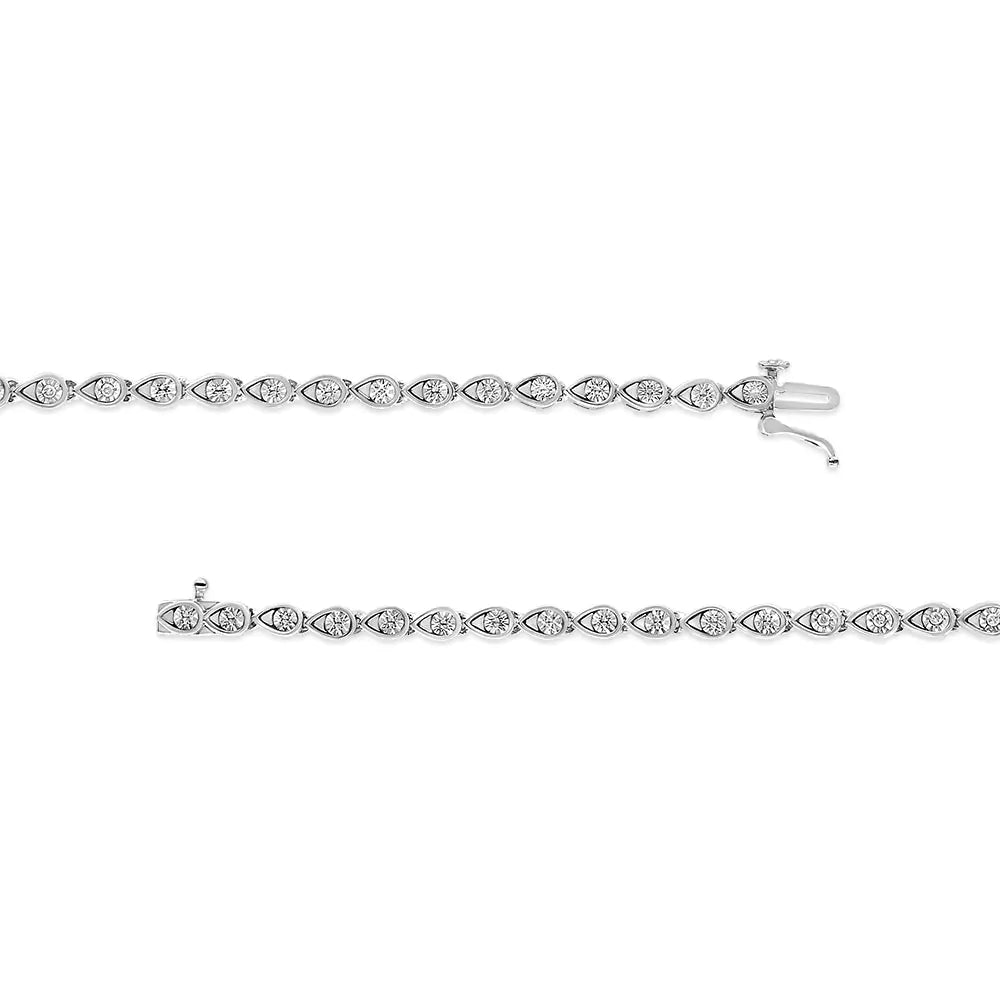 Round-Cut Diamond Pear Link 7.25" Bracelet