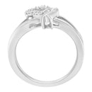 925 Sterling Silver Diamond Heart Accent Ring