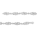 Prong Set Diamond Accent Infinity Weave Link 7.25" Bracelet 