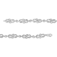 Prong Set Diamond Accent Infinity Weave Link 7.25" Bracelet 