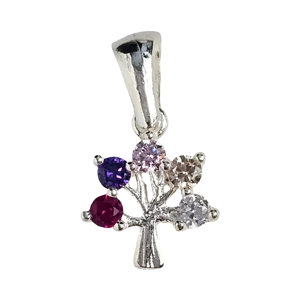 Colorful Tree Sterling Silver Pendant