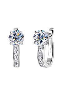 2 Carat Moissanite 925 Sterling Silver Earrings