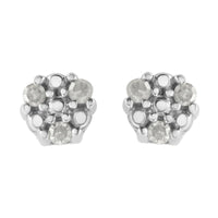 Prong Set Round-Cut Trio Diamond Stud Earrings 